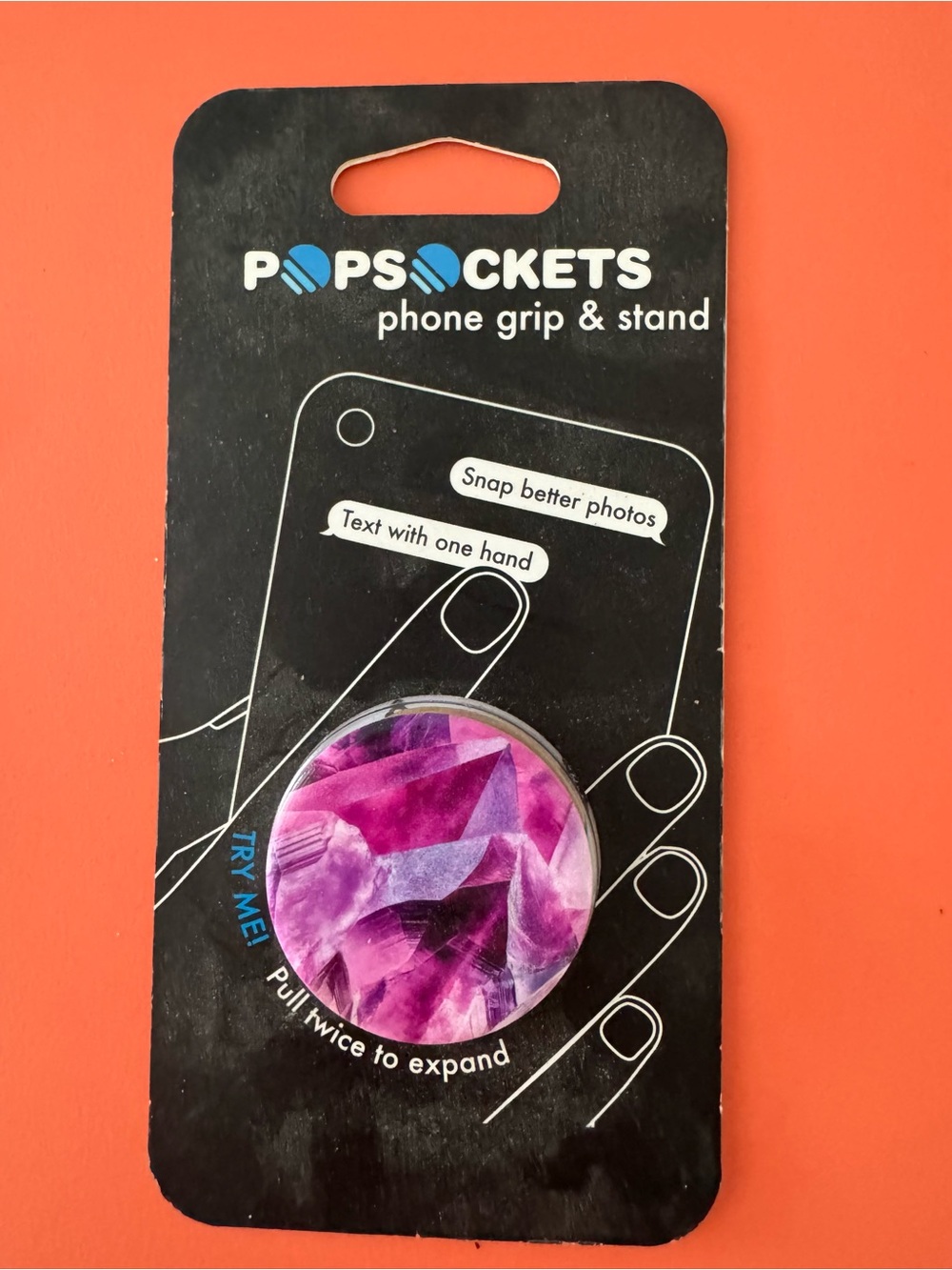 PopSocket Phone Grip & Stand — Purple Gemstone Pattern